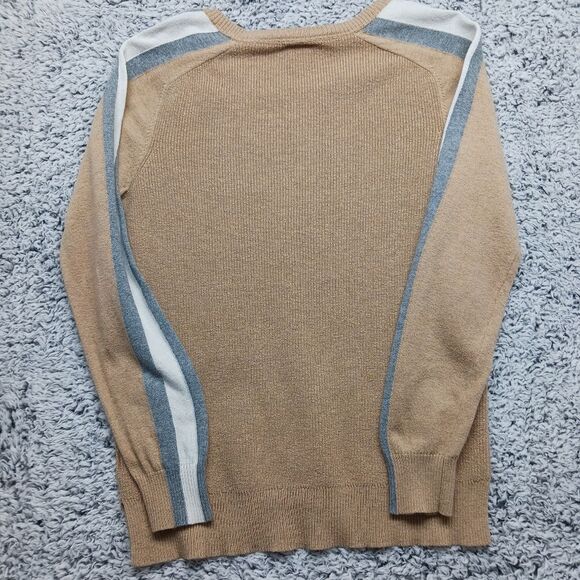 Stylus Women's Large Lightweight Cotton/ Nylon/Wool Tan/ Gray Sweater. - Picture 7 of 12